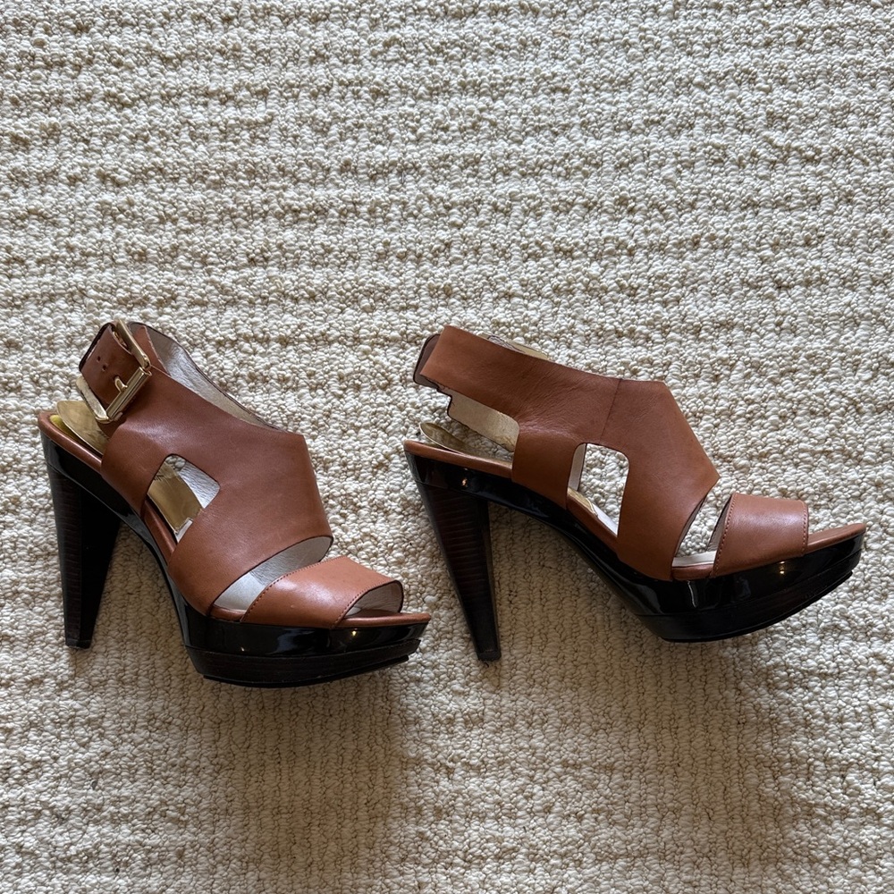 MICHAEL Michael Kors Tan Platform Heels